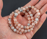 Nude Peach Jasper Bracelet Round Size 6mm and 8mm Handmade In USA Natural Gemstone Crystal Bracelets Handmade Jewelry - approx. 7"