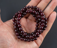 Red Garnet Bracelet Faceted Round Size 6mm 7mm 8mm 9mm Handmade In USA Natural Gemstone Crystal Bracelets Handmade Jewelry - approx. 7"