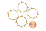 Brass earrings-Earring copper accessories-Earring connector-Brass -Earring pendant-Brass jewelry-Circle shape earrings -30MM- 5 loop