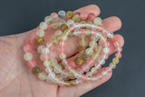 Strawberry cherry Quartz Matte Round Size 6mm and 8mm- Handmade In USA- approx. 7" Bracelet Crystal Bracelet