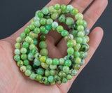 Natural Chrysoprase Bracelet Smooth Round Size 6mm and 8mm- Handmade In USA- approx. 7" Bracelet Crystal Bracelet