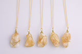 Citrine Crystal Necklaces Handmade in USA Wire Wrapped Raw Natural Gemstone Crystal Necklace Handmade Jewelry