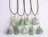 Green Aventurine Crystal Necklaces Handmade in USA Wire Wrapped Raw Natural Gemstone Crystal Necklace Handmade Jewelry Raw Green Aventurine