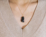 Raw Black Tourmaline Necklace Pendant Handwrapped in USA Natural Healing Crystal Chakra Stone Tourmaline Necklace Tourmaline Jewelry