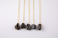 Raw Black Tourmaline Necklace Pendant Handwrapped in USA Natural Healing Crystal Chakra Stone Tourmaline Necklace Tourmaline Jewelry