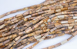 Picture Jasper beads rectangular tube tubular beads 15.5" 4x13mm