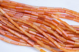 Orange Aventurine beads rectangular tube tubular beads 15.5" 4x13mm