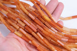 Orange Aventurine beads rectangular tube tubular beads 15.5" 4x13mm