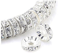 High Quality. 6-12mm Rhinestone Spacers Spacer - Silver Plated - AAA Quality 100 pcs