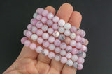 Bracelet Matte Pink Opal Jade Bracelets 8mm Stackable Round Natural Gemstone Crystal Bracelets - Handmade - 7.5" Bracelet Crystal Bracelet