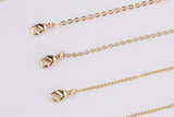 Dainty 14k Gold Filled Necklace Chains for Layering - 1mm 1.5mm 2.0mm Oval Chain 16" 18" with extender