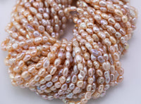 Natural Freshwater Pearl Light Peacock Small Potato Seed Pearls 5x6mm