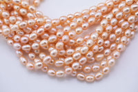 Natural Freshwater Pearl Peach Potato Pearls 7x8mm