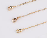Dainty 14k Gold Necklace Chains for Layering - 1mm Oval Chain 16" 18" 20" with extender Tarnish Resistant + Silver Tone / White Gold