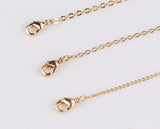 Dainty 14k Gold Necklace Chains for Layering - 1mm Oval Chain 16" 18" 20" with extender Tarnish Resistant + Silver Tone / White Gold