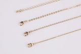 Dainty 14k Gold Necklace Chains for Layering - 1mm Oval Chain 16" 18" 20" with extender Tarnish Resistant + Silver Tone / White Gold