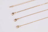 Dainty 14k Gold Necklace Chains for Layering - 1mm Oval Chain 16" 18" 20" with extender Tarnish Resistant