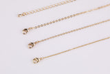 Dainty 14k Gold Necklace Chains for Layering - 1mm Oval Chain 16" 18" 20" with extender Tarnish Resistant + Silver Tone / White Gold