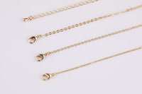 Dainty 14k Gold Necklace Chains for Layering - 1mm Oval Chain 16" 18" 20" with extender Tarnish Resistant