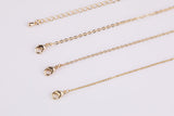 Dainty 14k Gold Necklace Chains for Layering - 1mm Oval Chain 16" 18" 20" with extender Tarnish Resistant
