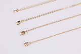 Dainty 14k Gold Necklace Chains for Layering - 1mm Oval Chain 16" 18" 20" with extender Tarnish Resistant + Silver Tone / White Gold