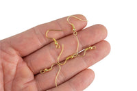 Earring Wire French Hook Earrings, Fish Hook- Gold Plated- Basic Sizing