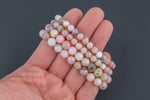 Natural Pink Opal Bracelet Smooth Round Size 6mm and 8mm- Handmade In USA- approx. 7" Bracelet Crystal Bracelet