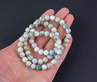 Natural Mongolian Jade Bracelet Round Size 6mm 8mm 10mm Handmade In USA Natural Gemstone Crystal Bracelets Handmade Jewelry - approx. 7"