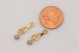 1 pc 18K Gold S Hook Clasp for Bracelet Necklace Jewelry Making Supply-5x20mm