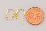 18kt Gold Earring Hook Wire CZ Earring, dainty Hoops, gold ear Hoops minimalist jewelry- 2 pcs fish hook earrings