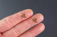 14k Gold Plated Gold Star Charm Pendant- 10mm