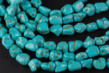 Magnesite Turquoise Nuggets Gemstone Beads- 15 inches- 10mm