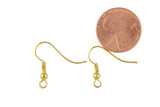 Earring Wire French Hook Earrings, Fish Hook- Gold Plated- Basic Sizing