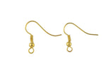 Earring Wire French Hook Earrings, Fish Hook- Gold Plated- Basic Sizing