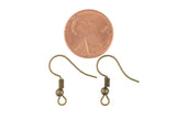 Earring Wire French Hook Earrings, Fish Hook- Antique brass- Basic Sizing