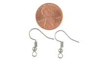 Earring Wire French Hook Earrings, Fish Hook- Rhodium Plated- Basic Sizing