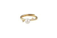 1 pc Gold Pearl Ring, Adjustable Ring, Minimalist Ring, Gold Open Ring, Dainty Jewelry