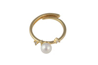 1 pc Gold Pearl Ring, Adjustable Ring, Minimalist Ring, Gold Open Ring, Dainty Jewelry