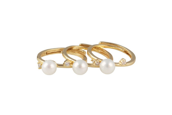 1 pc Gold Pearl Ring, Adjustable Ring, Minimalist Ring, Gold Open Ring, Dainty Jewelry