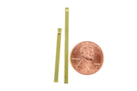 Skinny Square Bar Charm- Gold- 2.5 thick- 30mm and 40mm