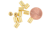 Brushed Gold Plated Barrel Beads - 6mm X 8mm