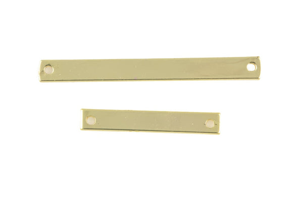 Bar Tag Connector- Gold- 4mm wide- 25mm and 40mm