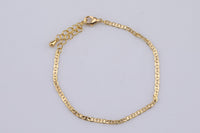 Delicate Bracelet • Flat Curb Chain Bracelet • Perfect Gift for Her • One Size Fits All • 6.75" with Extender