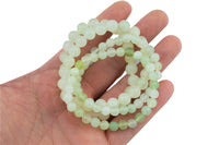 Natural New Jade Bracelet Smooth Round Size 6mm and 8mm- Handmade In USA- approx. 7" Bracelet Crystal Bracelet