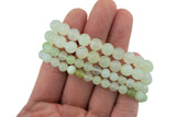 Natural New Jade Bracelet Smooth Round Size 6mm and 8mm- Handmade In USA- approx. 7" Bracelet Crystal Bracelet