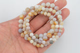 Natural Opalized Pale Bamboo Agate Bracelet Smooth Round Size 6mm and 8mm- Handmade In USA- approx. 7" Bracelet Crystal Bracelet