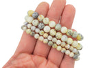 Natural Pale Yellow Opal Bracelet Smooth Round Size 6mm and 8mm- Handmade In USA- approx. 7" Bracelet Crystal Bracelet