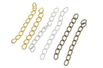 Gold Plated, Silver Plated, Brass Plated Curb Chain Extender Clasp- 1.75 inches- Open Chain