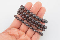 Natural Saffron Jasper Bracelet Smooth Round Size 6mm and 8mm- Handmade In USA- approx. 7" Bracelet Crystal Bracelet
