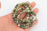 Green Rutilated Quartz Smooth Round Size 6mm and 8mm- Handmade In USA- approx. 7" Bracelet Crystal Bracelet